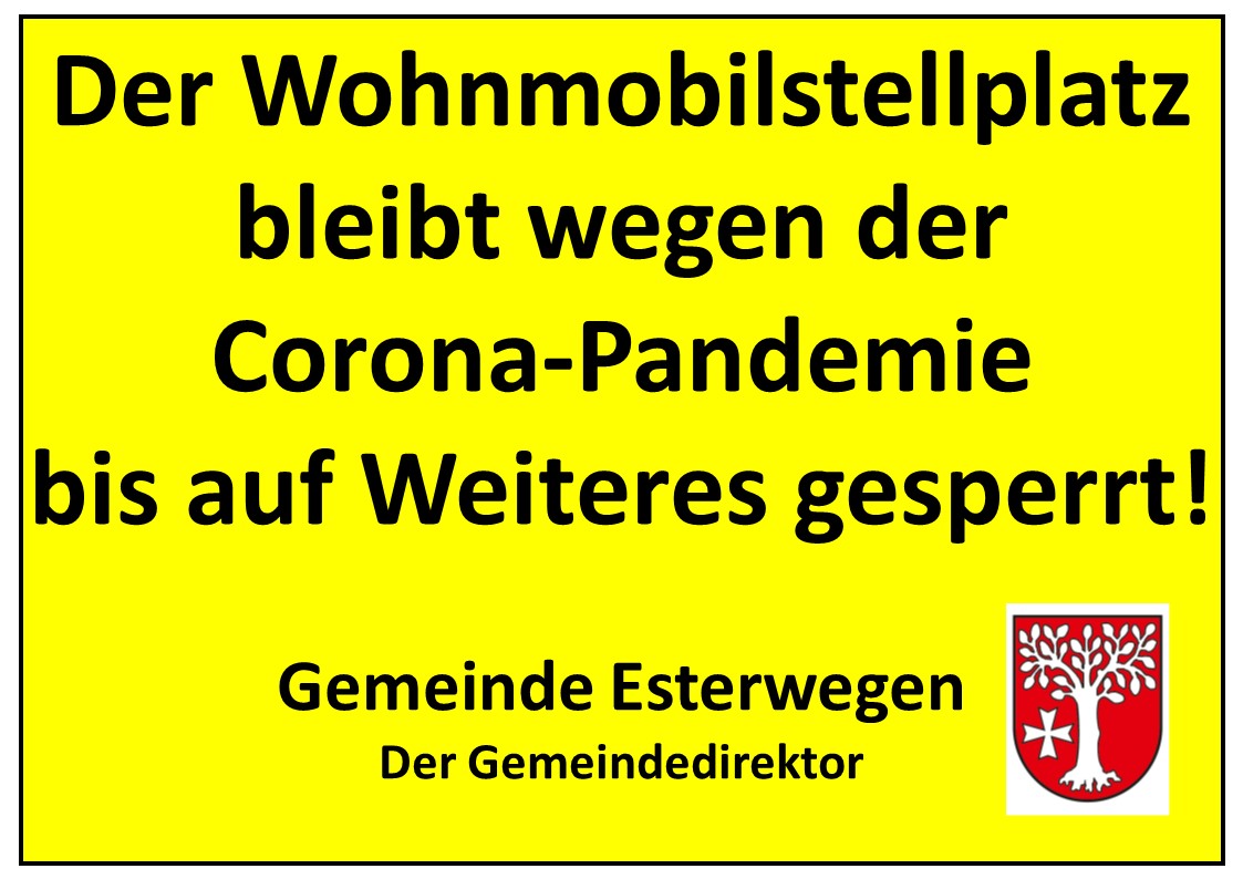 Sperrung Wohnmobilstellplatz 2020