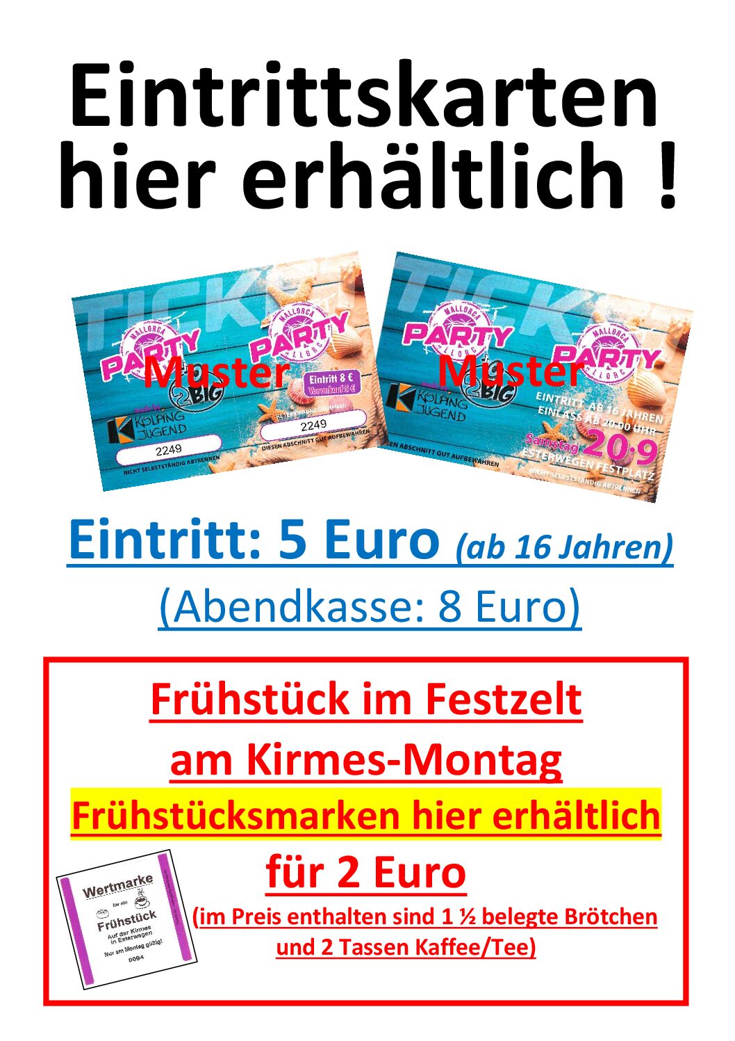 Herbstmarkt Esterwegen / Vorverkauf für Malle-Party und Frühstücksmarken ab dem 15.08.2025